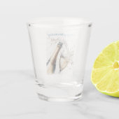 Bubbly champagne Happy Birthday Schnapsglas (Rückseite)