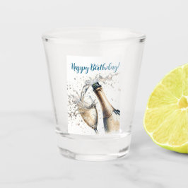 Bubbly champagne Happy Birthday Schnapsglas