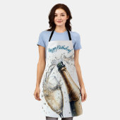 Bubbly champagne Happy Birthday Schürze (Getragen)