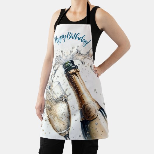 Bubbly champagne Happy Birthday Schürze (InSitu)