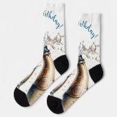 Bubbly champagne Happy Birthday Socken (Linkes Detail)