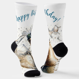 Bubbly champagne Happy Birthday Socken