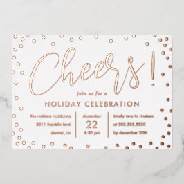 Bubbly Cheer Foil Holiday Party Einladung