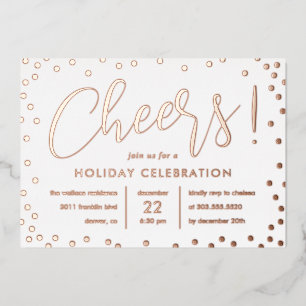 Bubbly Cheer Foil Holiday Party Einladung