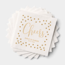 Bubbly Chef Wedding Holiday Party Foil Napkins