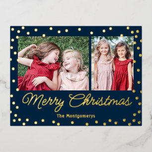 Bubbly Cheil Foil Holiday Postcard Weihnachtskarte Folien Feiertagspostkarte