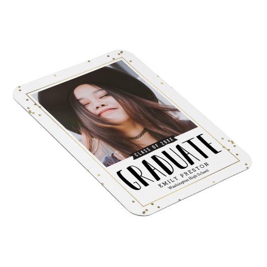 Bubbly Chic Abschluss Announcement Magnet (Rechte Seite)