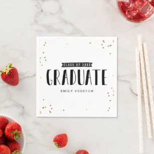 Bubbly Chic Graduation Party Napkins Serviette
