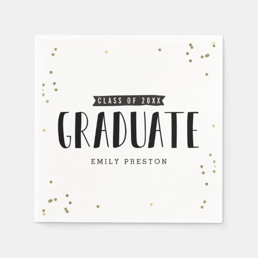 Bubbly Chic Graduation Party Napkins Serviette (Vorderseite)