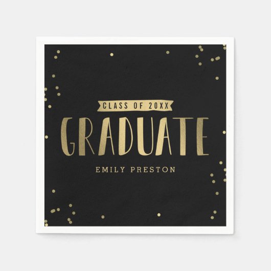Bubbly Chic Graduation Party Napkins Serviette (Vorderseite)