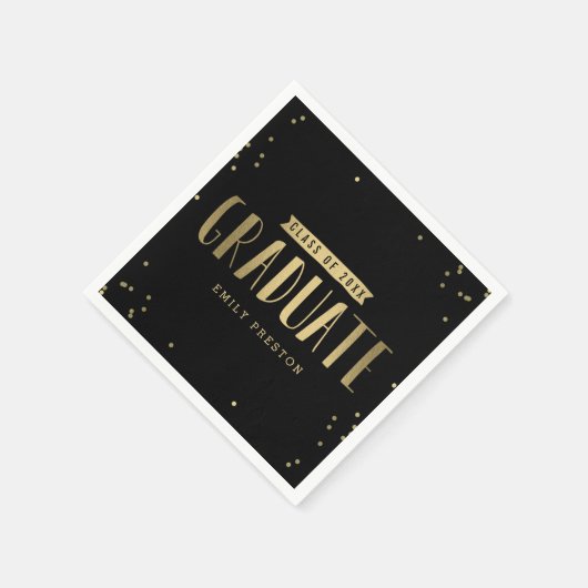 Bubbly Chic Graduation Party Napkins Serviette (Ecke)