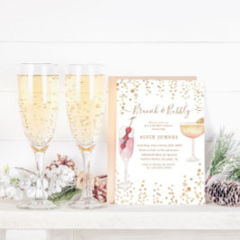 Bubbly Cocktails Gold Glitzer Bridal Brunch Einladung