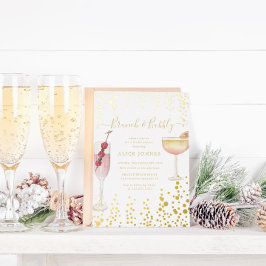 Bubbly Cocktails Gold Glitzer Bridal Brunch Folieneinladung