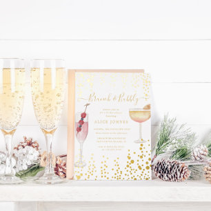 Bubbly Cocktails Gold Glitzer Bridal Brunch Folieneinladung