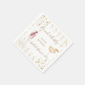 Bubbly Cocktails Gold Glitzer Bridal Brunch Serviette (Ecke)