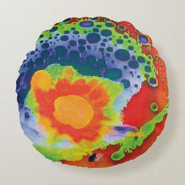 Bubbly Comfort Rundes Kissen (Vorderseite)