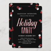 Bubbly Corporate Holiday Party Einladung (Vorne/Hinten)