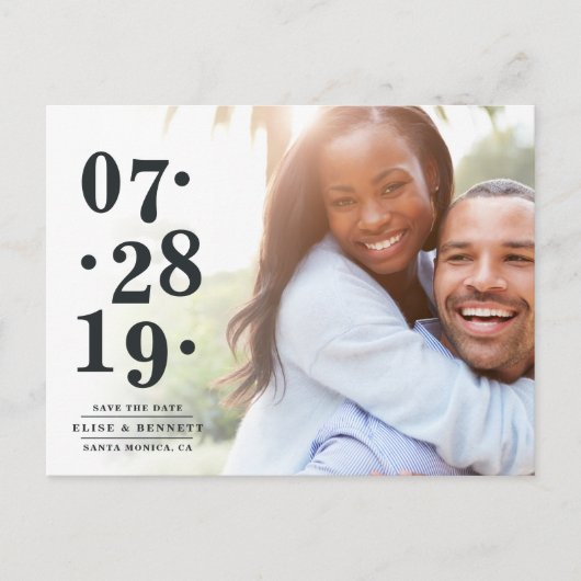 Bubbly Date | FOTO SAVE THE DATE Ankündigungspostkarte (Vorderseite)