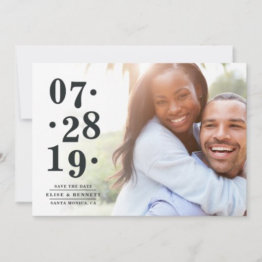 Bubbly Date | Foto Save the Date Karte (Vorderseite)