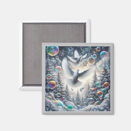 Bubbly Dovely Magnet (Vorderseite/Rückseite)