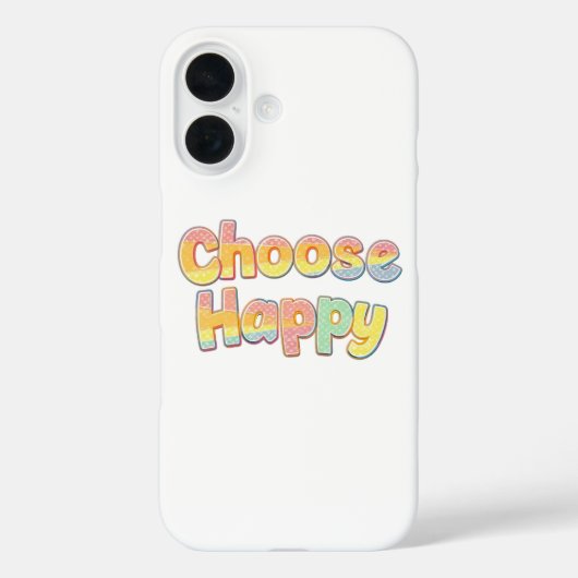 Bubbly Font "Choose Happy" Quote Case-Mate iPhone Hülle (Rückseite)