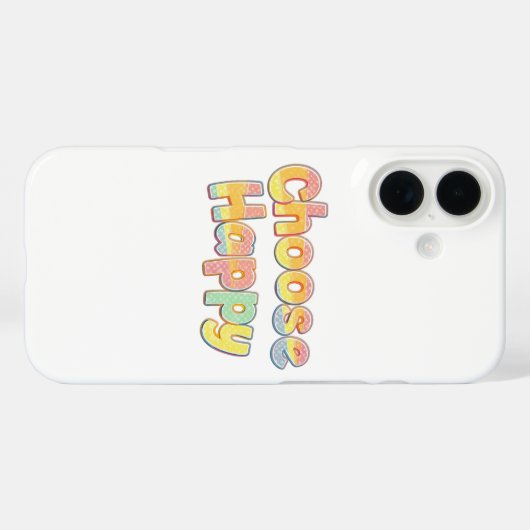 Bubbly Font "Choose Happy" Quote Case-Mate iPhone Hülle (Rückseite (Horizontal))