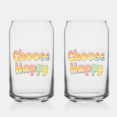 Bubbly Font "Choose Happy" Quote Dosenglas (Rückseite)