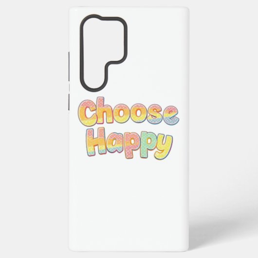 Bubbly Font "Choose Happy" Quote Samsung Galaxy Hülle (Rückseite)