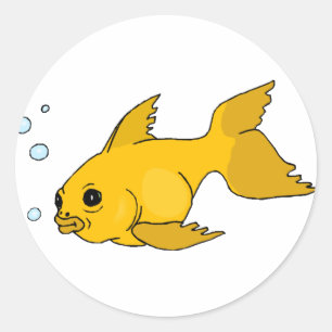Bubbly Goldfish Runder Aufkleber