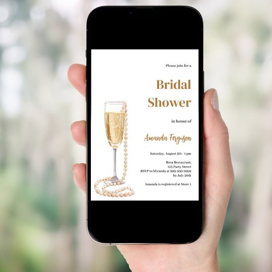 Bubbly Lunch Prosecco Brautparty Einladung