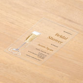 Bubbly Lunch Prosecco Perlen Brautparty klar Acryleinladungen (Ablage )