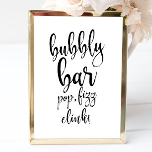 Bubbly Mary Bar Affordable Wedding Sign Einladung