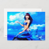 Bubbly Mermaid Postkarte (Vorne/Hinten)
