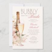 Bubbly mit Bride Champagne Brautparty Einladung (Vorderseite)