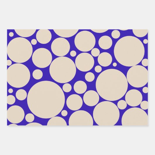 Bubbly Mod Dots Cobalt Blue Muster Geschenkpapier Set (Vorderseite 3)