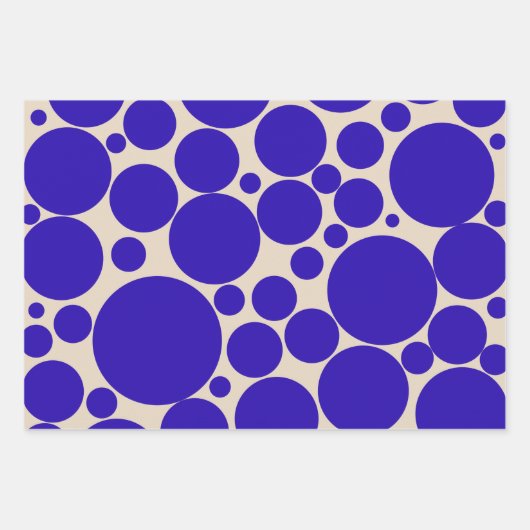 Bubbly Mod Dots Cobalt Blue Muster Geschenkpapier Set (Vorderseite 2)