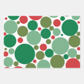 Bubbly Mod Dots Retro Weihnachtsmuster Rot Grün Geschenkpapier Set (Vorderseite)