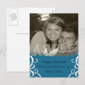 Bubbly New Year Feiertagspostkarte (Vorne/Hinten)