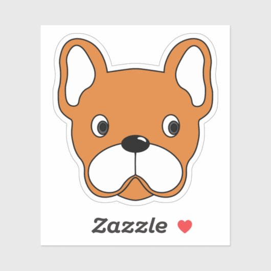 Bubbly Orange Bulldog 3"x3" Vinyl Sticker (Blatt)