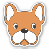 Bubbly Orange Bulldog 3"x3" Vinyl Sticker (Vorderseite)