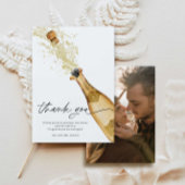 Bubbly Paares Verlobung Foto Danke Karte