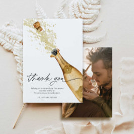 Bubbly Paares Verlobung Foto Danke Karte