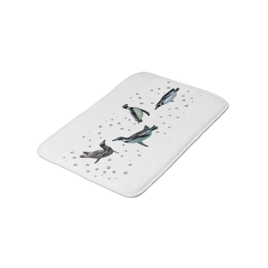 Bubbly Pinguins Bath Mat Badematte (Schrägansicht)