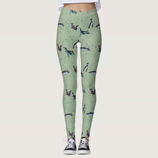 Bubbly Pinguins Leggings (Light Green) (Vorderseite)