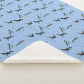 Bubbly Pinguins Sherpa Blanket (Light Blue) Sherpadecke (3/4)