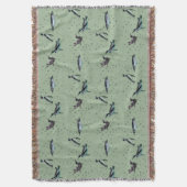 Bubbly Pinguins Throw Blanket (Light Green) Decke (Vorderseite Vertikal)