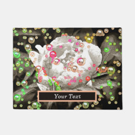 Bubbly Pink and Yellow Peonies Personalisiert Fußmatte