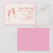 Bubbly Pink Birthday Einladung (Vorne/Hinten)