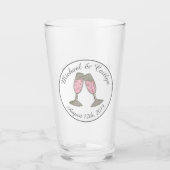Bubbly Pink Champagne Glass Toast Gastgeschenk Hoc Glas (Vorderseite)
