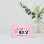 Bubbly Pink Loyalty Business Card Visitenkarte (Stehend Vorderseite)